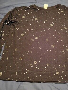 stars above Black Sweatshirt with White Star Print